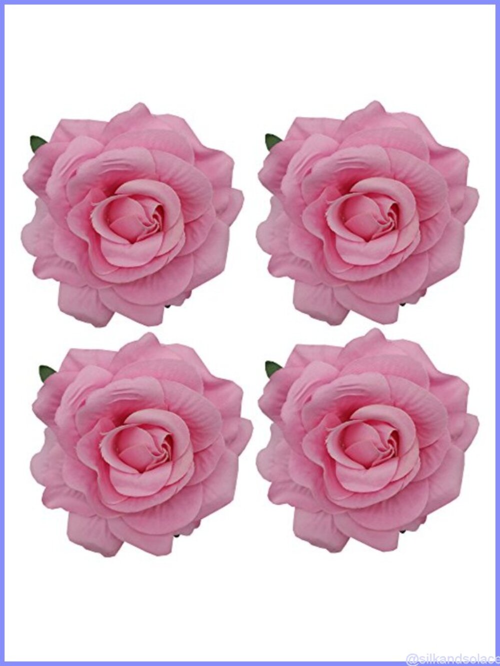 Handmade Satin Fabric Rose Hair Clip Brooch Set 4pc Flamenco Party